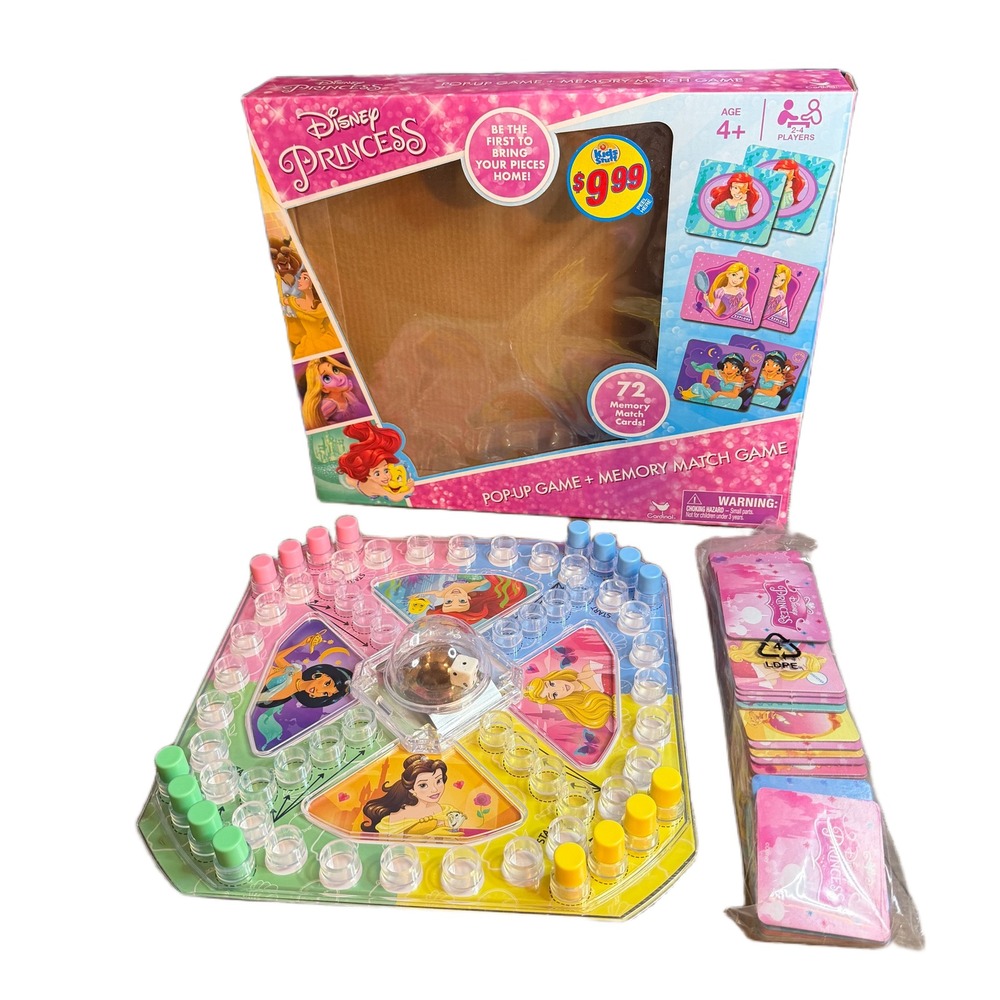 Disney Princess Pop-Up Game and Memory Match 72 Cards Cardinal 2-in-1 Set